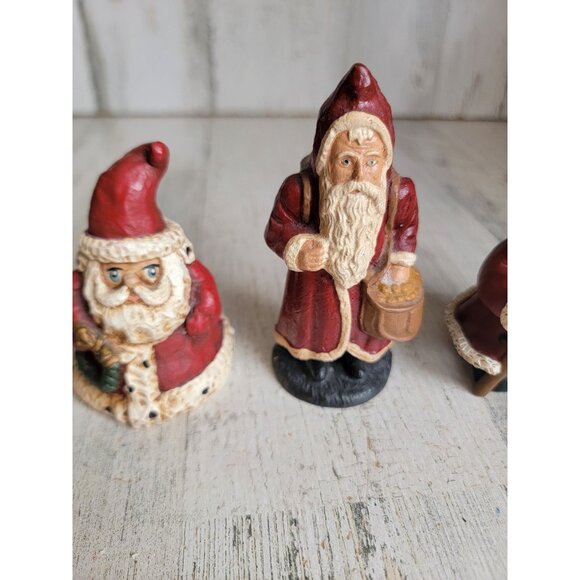 Vintage variety Santa Claus bear miniature folk art Figure Set decor - Picture 3 of 6